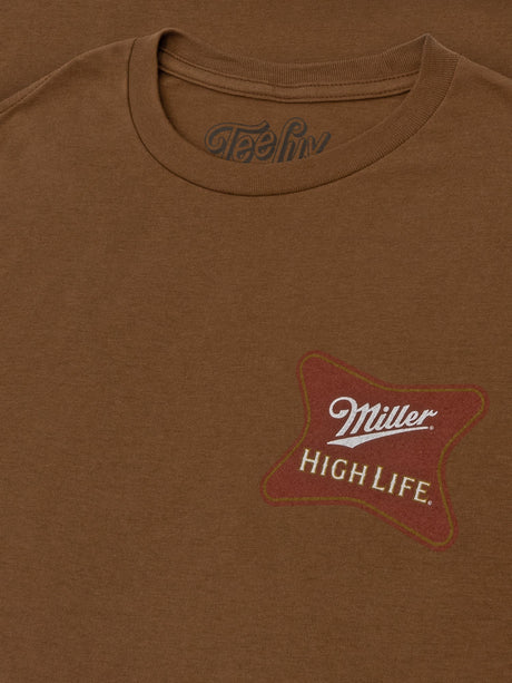 Miller High Life Front and Back Logo T-Shirt - Brown Sugar