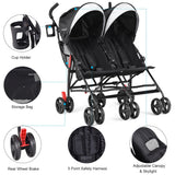 Cochecito doble plegable para gemelos, ultraligero, tipo paraguas, para niños