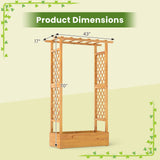 Macetero elevado de madera con celosía, 70 pulgadas, natural