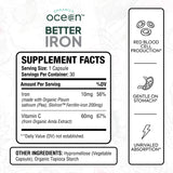 Ocean Dietary Supplement Iron Supplement with Lipofer - Supports Healthy Iron Levels & Anemia Support - 30 Tablets