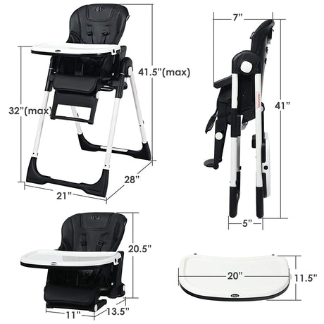4-in-1 High Chair–Booster Seat with Adjustable Height and Recline