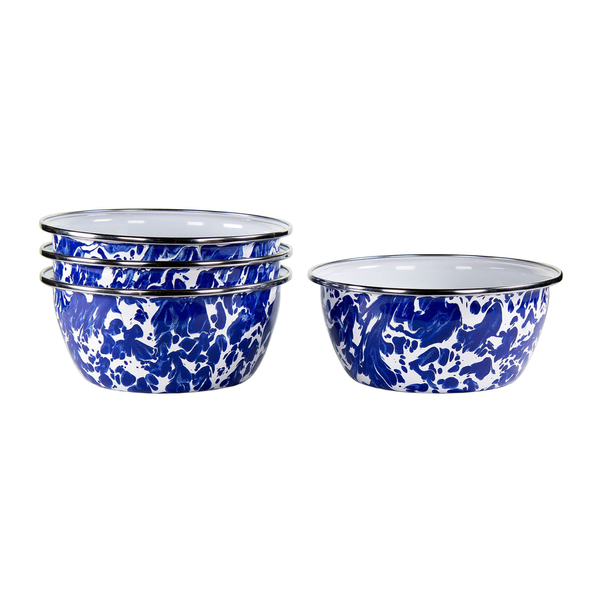Golden Rabbit Enamelware Salad Bowls - Set of 4