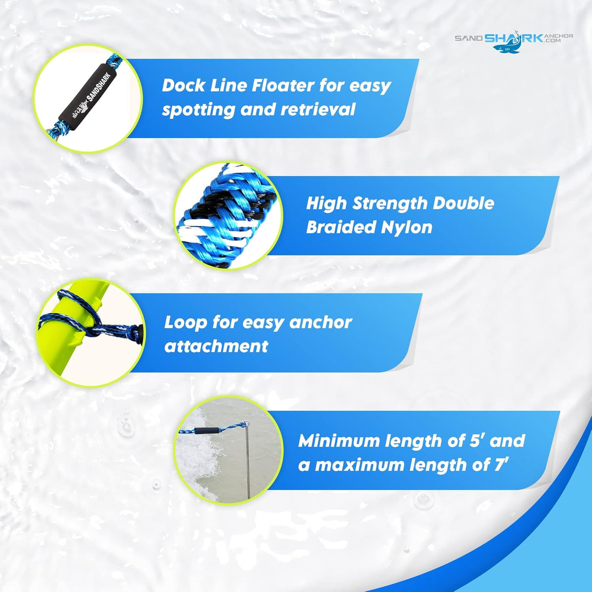 5-7 ft Bungee Dock Line  - The Ultimate Docking Solution for Your Watercraft