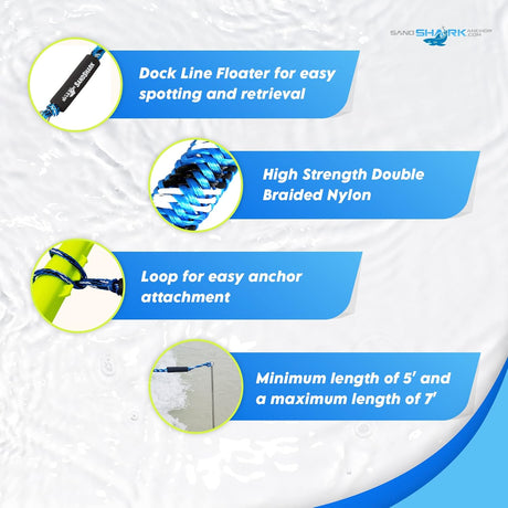 5-7 ft Bungee Dock Line  - The Ultimate Docking Solution for Your Watercraft