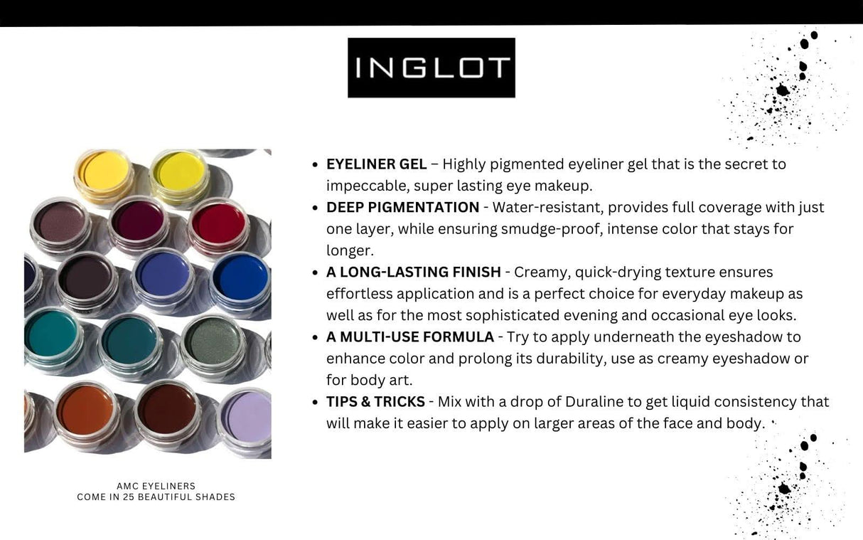 INGLOT AMC EYELINER + DURALINE BUNDLE 3 PIECE SET (GEL 77 + GEL 90 + Duraline)