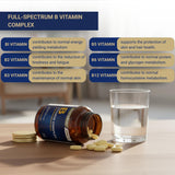 Nutraxin Vitamin B Complex Supplement - 60 Herbal Capsules | Comprehensive B Vitamins Formula