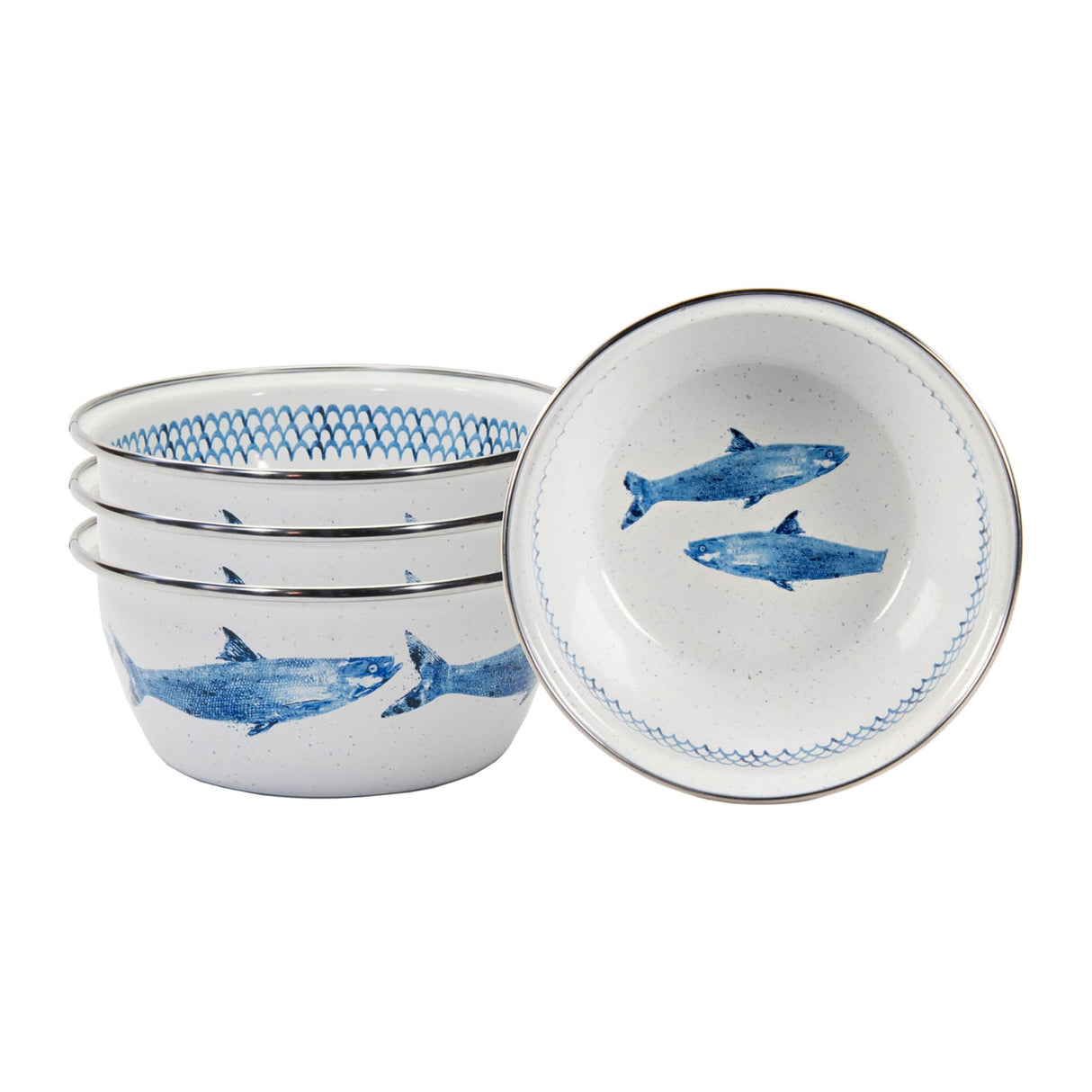 Golden Rabbit Enamelware Salad Bowls - Set of 4