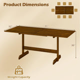 Mesa de Comedor de Granja de 71 Pulgadas, Mesa de Cocina de Madera para 6-8 Personas con Patas de Madera de Caucho-Nogal