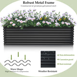 71 Inch Galvanized Metal Raised Garden Bed for Garden Backyard-Dark Gray