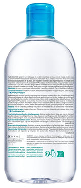 Bioderma Hydrabio H2O Micellar Water for Hydration and Makeup Removal, Fragrance-Free Skincare, 2x500ml