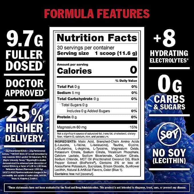 Mutant BCAA 9.7, 30 servicios (Descontinuado)