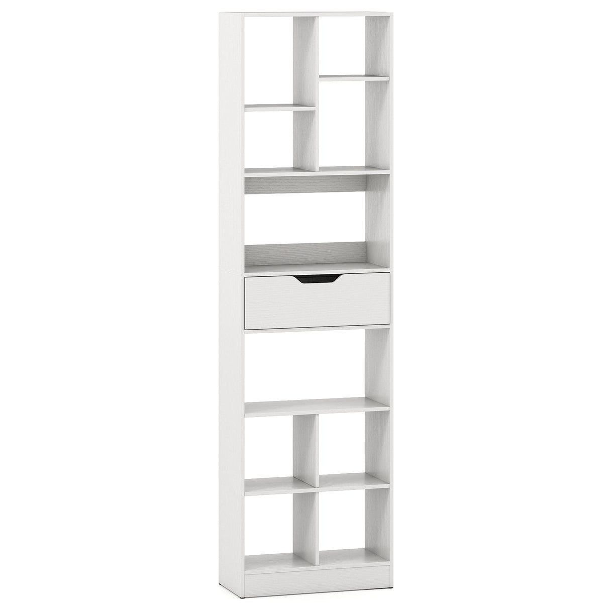 71inch Tall Freestanding Bookcase with Drawer 10-Cube Storage Organizer
