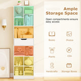 71inch Tall Freestanding Bookcase with Drawer 10-Cube Storage Organizer