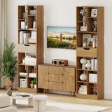 71inch Tall Freestanding Bookcase with Drawer 10-Cube Storage Organizer