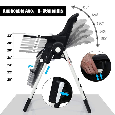4-in-1 High Chair–Booster Seat with Adjustable Height and Recline