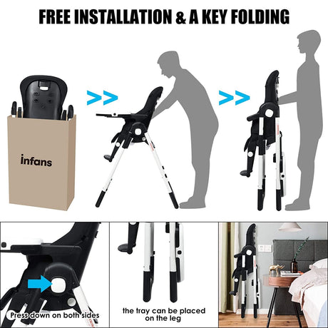 4-in-1 High Chair–Booster Seat with Adjustable Height and Recline