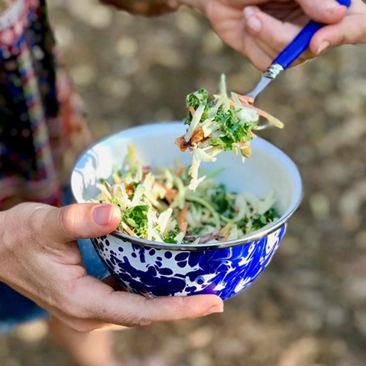 Golden Rabbit Enamelware Salad Bowls - Set of 4