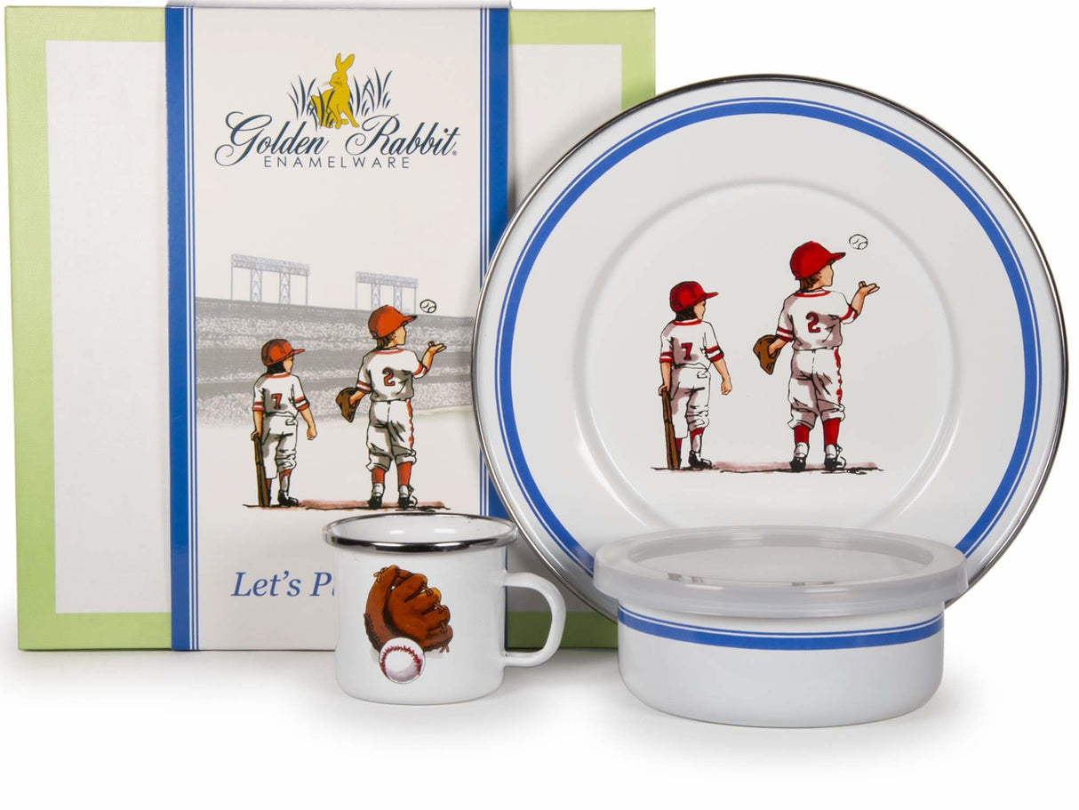 Golden Rabbit Enamelware 3-piece Child Dinner Sets