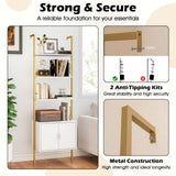 72.5 Inch Tall Bookshelf with Cabinet Anti-Tipping Kits and Metal Frame