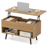 31.5 Inch Lift-Top Coffee Table with Hidden Storage and 2 Open Shelves