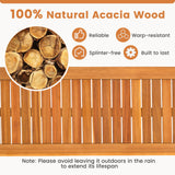 Juego de 2 bancos de exterior de madera de acacia con asiento de listones para jardín