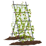Celosía de jardín de 74 pulgadas de alto para enredaderas de flores, verduras, frutas, guisantes - Negro
