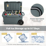 75 Quart Portable Cooler Rotomolded Ice Chest with Handles and Wheels