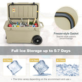 75 Quart Portable Cooler Rotomolded Ice Chest with Handles and Wheels