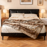 760GSM Soft Plush Fuzzy Luxury Faux Raccoon Fur Blanket for Sofa-M