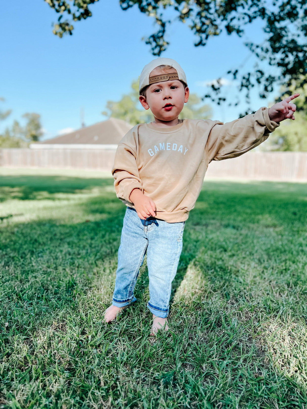 Sudadera cuello redondo Gameday – Camel