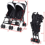 Cochecito doble plegable para gemelos, ultraligero, tipo paraguas, para niños