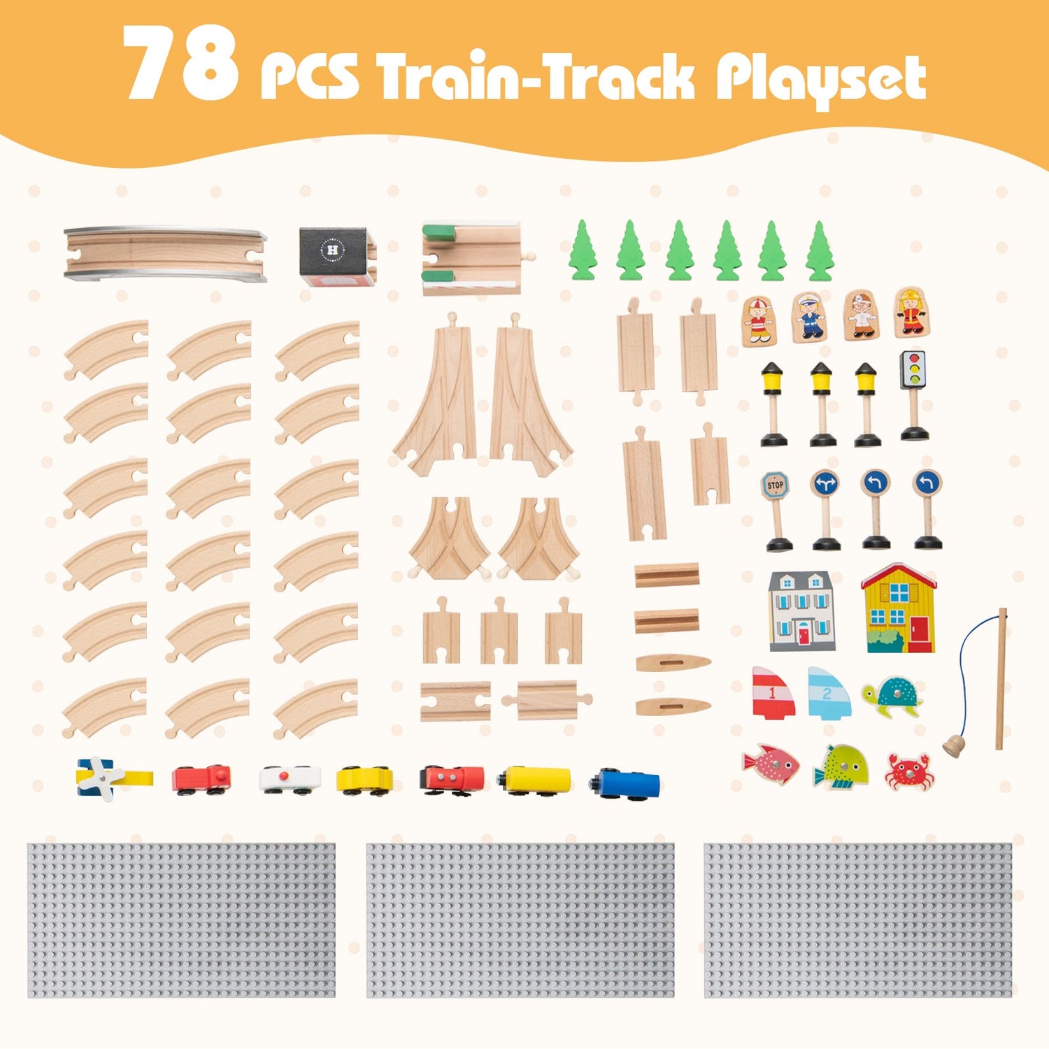 Set de juegos de tren de 78 piezas para niños a partir de 3 años