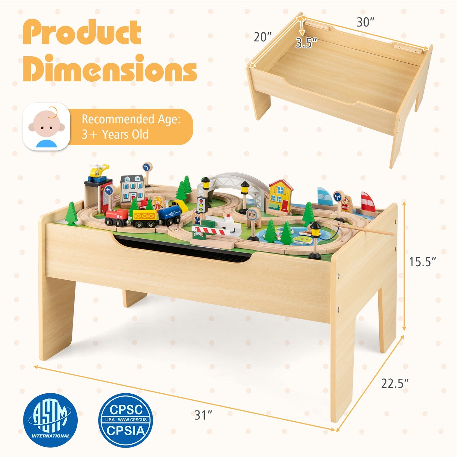 Set de juegos de tren de 78 piezas para niños a partir de 3 años