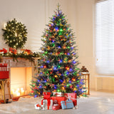 Árbol de Navidad Artificial de 1.5 m con Bisagras, 11 Modos de Iluminación y Control Remoto