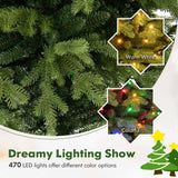 Árbol de Navidad Artificial de 1.5 m con Bisagras, 11 Modos de Iluminación y Control Remoto