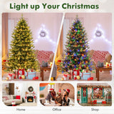 Árbol de Navidad Artificial de 1.5 m con Bisagras, 11 Modos de Iluminación y Control Remoto