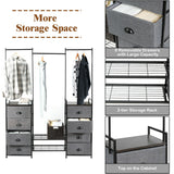 3-in-1 Portable Multifunctional Dresser with 8 Fabric Drawers and Metal Rack