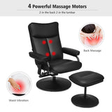 Sillón reclinable de masaje eléctrico con otomana y control remoto