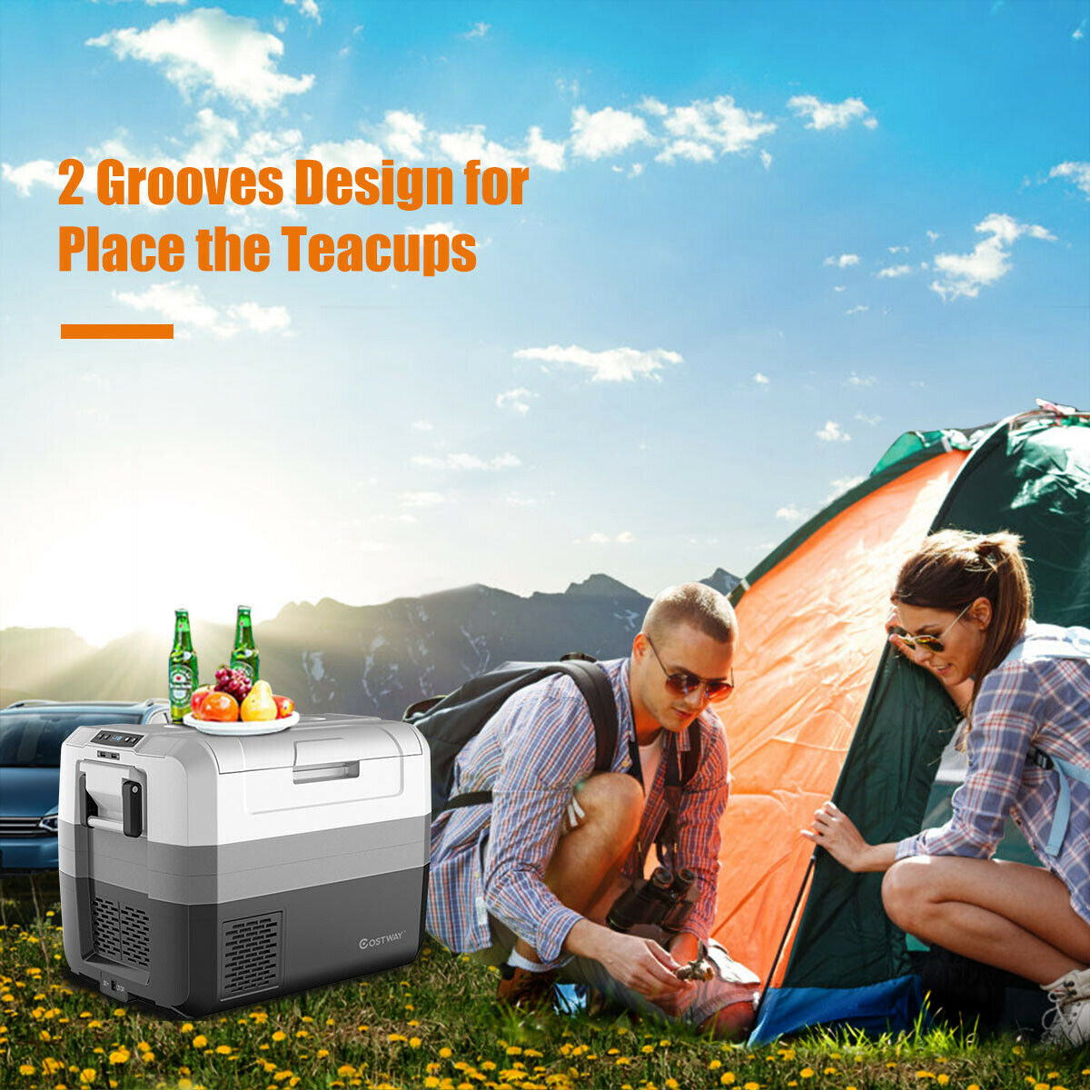 Nevera Portátil Eléctrica para Coche y Camping de 70 Litros