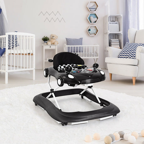 Andador plegable 2 en 1 para bebé con reproductor de música y luces