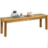 Banco de comedor de madera de acacia para exterior de 52 pulgadas