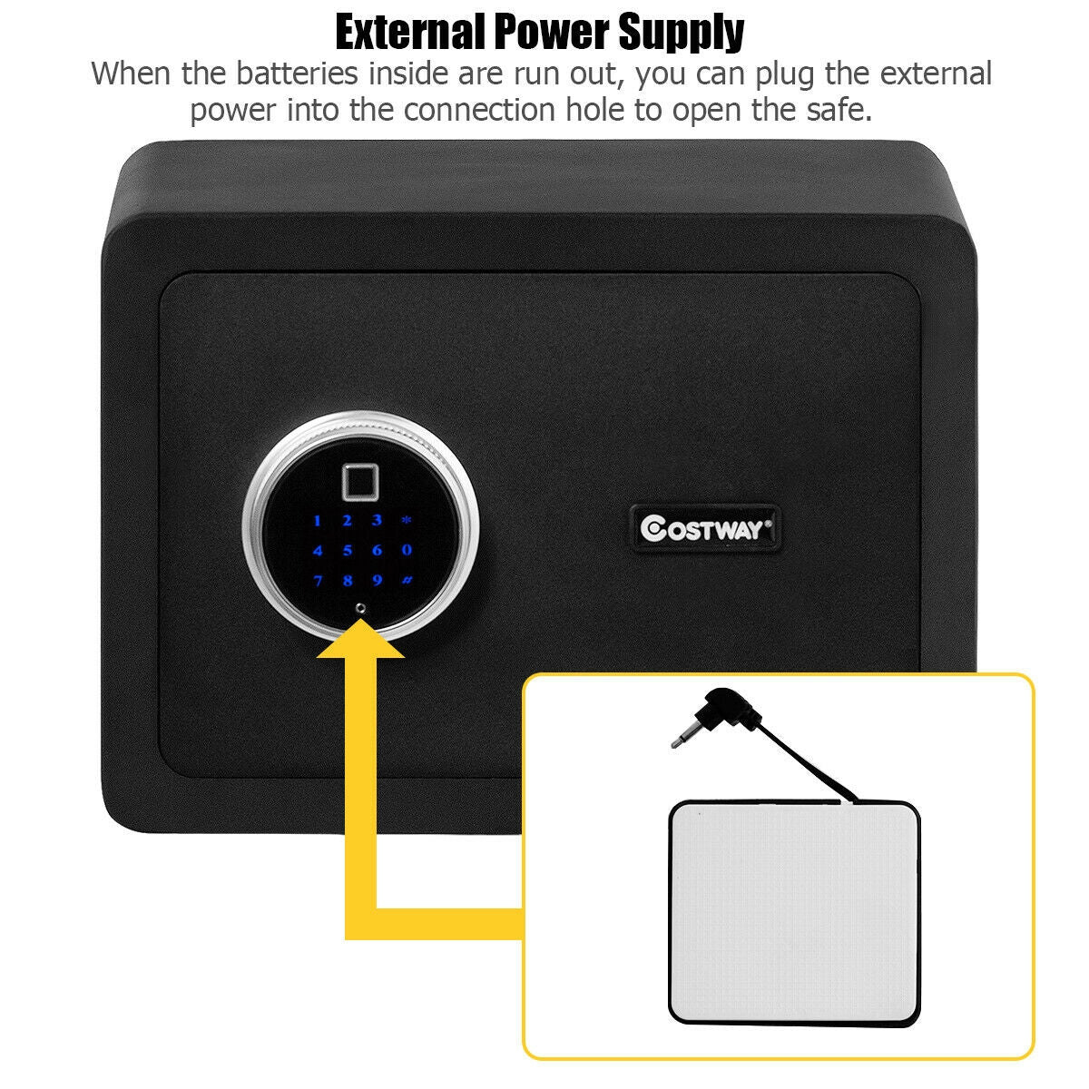 Caja de seguridad de 2 capas con luz LED interior