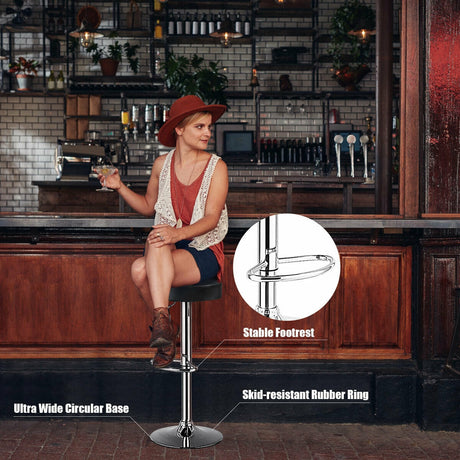1 taburete redondo de bar, silla de pub giratoria ajustable
