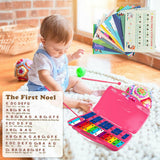 25 Notes Kids Glockenspiel Chromatic Metal Xylophone-Pink