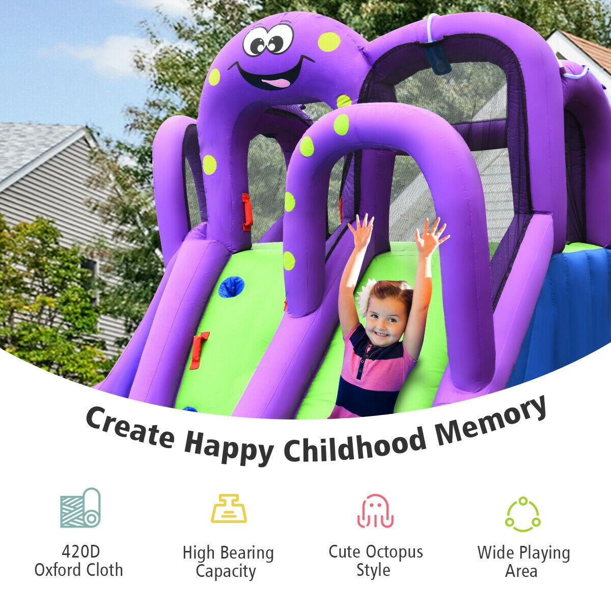 Parque Inflable de Agua y Arena Mighty Bounce House con Piscina Grande