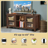 Mueble para TV y centro de entretenimiento para televisores de hasta 65 pulgadas con gabinetes de almacenamiento