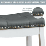 Set of 2 24-Inch Height Backless Counter Stool with Footrest