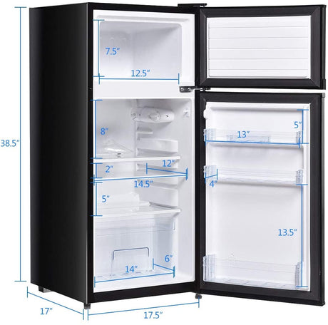 Refrigerador compacto de 2 puertas con lámina de acero laminado en frío