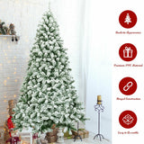 Árbol de Navidad artificial nevado de 7.5 pies, con bisagras, 1346 puntas y base plegable