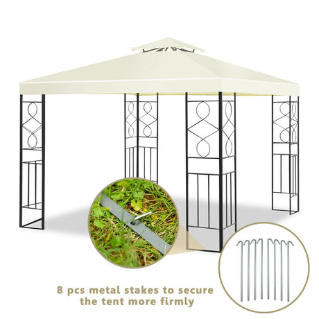 Carpa cenador de patio de 2 niveles de 10 x 10 pies
